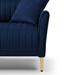 Zephyrion 2 Seater Navy Blue Velvet Round Arm Sofa with Reversible Cushions - Navy Blue Velvet Fabric - CAB2897