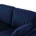 Zephyrion 2 Seater Navy Blue Velvet Round Arm Sofa with Reversible Cushions - Navy Blue Velvet Fabric - CAB2897