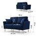 Zephyrion 2 Seater Navy Blue Velvet Round Arm Sofa with Reversible Cushions - Navy Blue Velvet Fabric - CAB2897