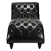 Parker Tufted Armless Chaise Lounge - Black Polyurethane