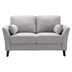 Zelo 57" Loveseat with 2 Accent Pillows - Light Gray Velvet Fabric - Dark Brown Solid Wood Leg