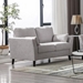 Zelo 57" Loveseat with 2 Accent Pillows - Light Gray Velvet Fabric - Dark Brown Solid Wood Leg - CAB2909