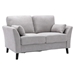 Zelo 57" Loveseat with 2 Accent Pillows - Light Gray Velvet Fabric - Dark Brown Solid Wood Leg - CAB2909