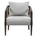 Skyhaven Accent Armchair with Removable Back Pillow - Light Grey Fabric - Mocha Finish Frame and Legs - CAB2916