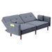 Bloomstead 75" Futon Sofa Bed - Grey - Solid Wood Leg - CAB2920