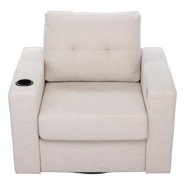 Aquilina Swivel Accent Chair - White Egyptian Velvet - Brown Wood Frame 