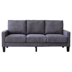 Navigator 75" Modern Living Room Furniture Sofa in Dark Grey Fabric - Solid Wood Frame and Legs 