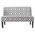 Lynthia Loveseat - Grey and White Geometric Pattern Fabric - Matte Black Finish Legs