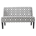 Lynthia Loveseat - Grey and White Geometric Pattern Fabric - Matte Black Finish Legs - CAB2933