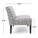 Lynthia Loveseat - Grey and White Geometric Pattern Fabric - Matte Black Finish Legs - CAB2933