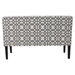 Lynthia Loveseat - Grey and White Geometric Pattern Fabric - Matte Black Finish Legs - CAB2933