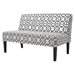 Lynthia Loveseat - Grey and White Geometric Pattern Fabric - Matte Black Finish Legs - CAB2933