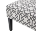 Lynthia Loveseat - Grey and White Geometric Pattern Fabric - Matte Black Finish Legs - CAB2933