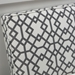 Lynthia Loveseat - Grey and White Geometric Pattern Fabric - Matte Black Finish Legs - CAB2933