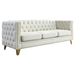 Velurian 80" Velvet Sofa - Beige - Solid Wood Frame and Metal Legs - CAB2940