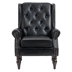 Cumberland Accent Chair - Black Polyurethane - Brown Feet