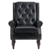 Cumberland Accent Chair - Black Polyurethane - Brown Feet - CAB2945