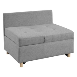 Vallory 4-in-1 Convertible Sofa Bed - Gray Linen - High-Density Foam 