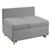 Vallory 4-in-1 Convertible Sofa Bed - Gray Linen - High-Density Foam - CAB2948