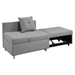 Vallory 4-in-1 Convertible Sofa Bed - Gray Linen - High-Density Foam - CAB2948