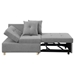 Vallory 4-in-1 Convertible Sofa Bed - Gray Linen - High-Density Foam - CAB2948