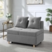 Vallory 4-in-1 Convertible Sofa Bed - Gray Linen - High-Density Foam - CAB2948