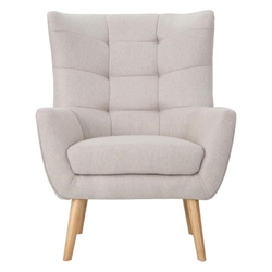 Echo Falls Mid-Century Modern Club Chair - Wheat Polyester - Rubberwood Legs 