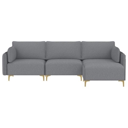 Ashbrook 108" Sectional Sofa with USB - Grey Fabric 