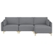 Ashbrook 108" Sectional Sofa with USB - Grey Fabric - CAB2960