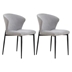 Rochdale Dining Chairs - Gray Upholstered Seat with Metal Legs - Set of 2