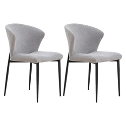 Rochdale Dining Chairs - Gray Upholstered Seat with Metal Legs - Set of 2 