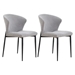 Rochdale Dining Chairs - Gray Upholstered Seat with Metal Legs - Set of 2 - CAB2972