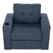 Aquilina Swivel Accent Chair - Blue Egyptian Velvet - Solid Pine Wood Frame - CAB2980