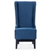 Wisteria 23" Wide High-Back Velvet Accent Chair - Blue - Birch Legs - CAB2981