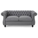 Gwendolyn 61" Loveseat - Dark Grey Fabric - Nailhead Accents - CAB2982