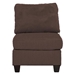 Drift Armless Chair - Coffee Linen Like Fabric - Wooden Legs - CAB2985