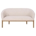 Yancy Loveseat - Beige Fabric - Brown Rubberwood Legs