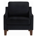 Willowbrook Modern Armchair - Black Velvet - Espresso Finish Wooden Legs - CAB2991