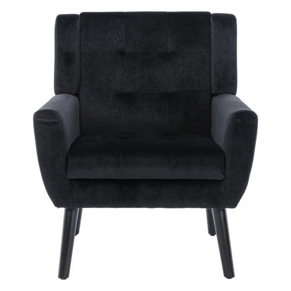 Village Green Accent Chair - Modern Ergonomics - Velvet - Black Legs 