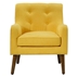 Zenoria 25" Mid Century Modern Yellow Woven Fabric Tufted Armchair