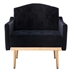 Nob Hill Accent Chair - Black Velvet - Rose Golden Finish Feet