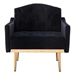 Nob Hill Accent Chair - Black Velvet - Rose Golden Finish Feet - CAB3005