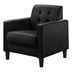 Cerys 27.5" Accent Armchair with Tufting - Black Velvet - 5.51" Plastic Legs