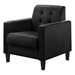 Cerys 27.5" Accent Armchair with Tufting - Black Velvet - 5.51" Plastic Legs - CAB3006