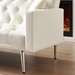 Jubilee 73" Convertible Futon Sofa Bed - Cream White Velvet - Gold Metal Legs - CAB3008