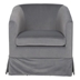 Eleganza 27" Wide Swivel Chair - Gray Velvet Fabric - Solid Wood Frame