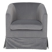 Eleganza 27" Wide Swivel Chair - Gray Velvet Fabric - Solid Wood Frame - CAB3011