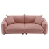 Hugo 85" Sofa - Pink Fabric - Solid Wood Frame and Metal Legs