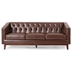 Deltera 81" Mirod Sofa - 3 Seat Reversible - Dark Brown Polyurethane - Solid Wood Legs