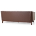 Deltera 81" Mirod Sofa - 3 Seat Reversible - Dark Brown Polyurethane - Solid Wood Legs - CAB3023